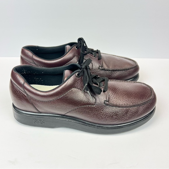 SAS Bout Time Lace Up Loafers Men’s 11.5 WW Extra Wide Width Cordovan Burgundy - Picture 1 of 10